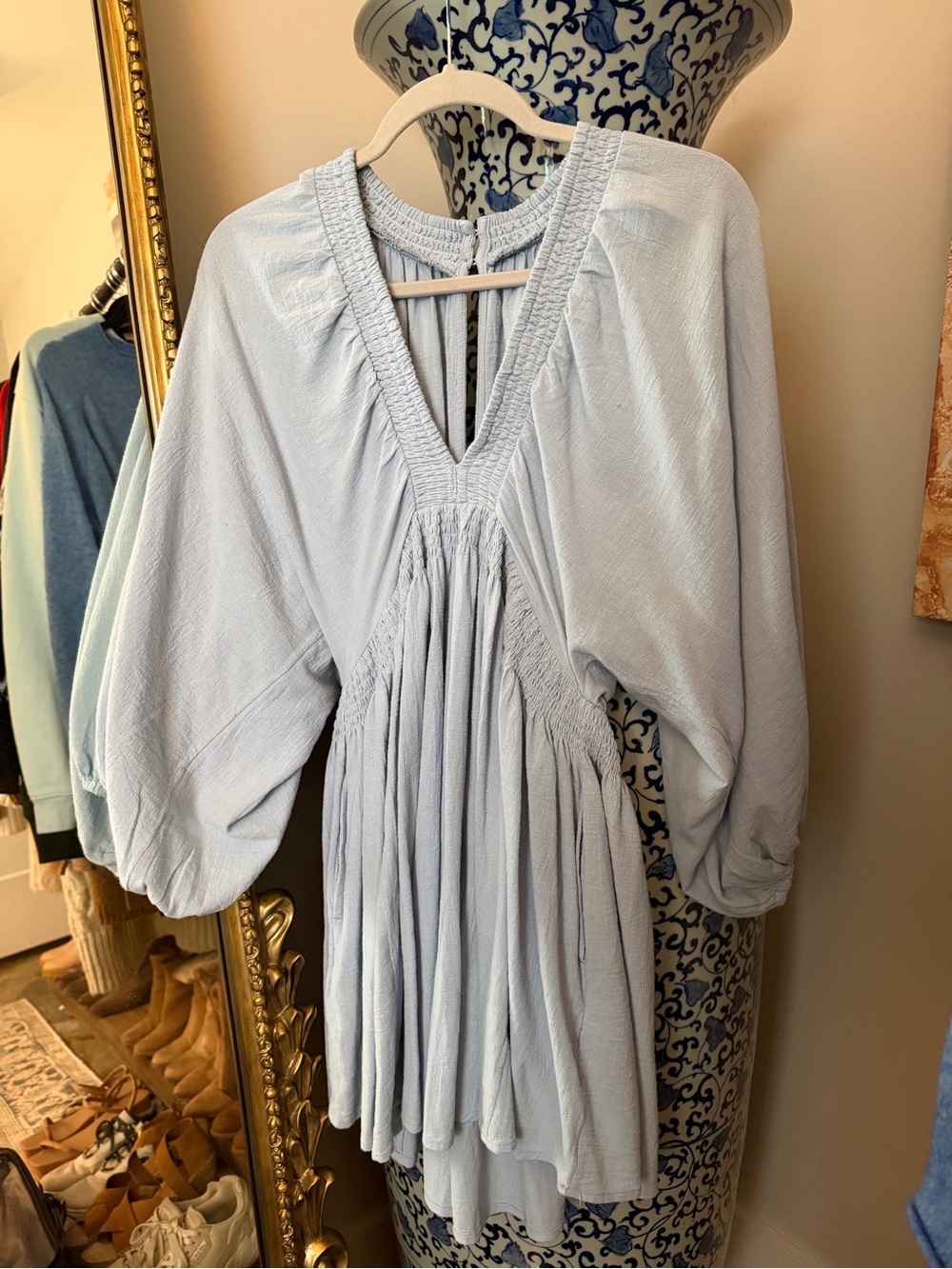 Free People For The Moment Mini Dress in Cashmere Blue Size Small - Picture 3 of 4